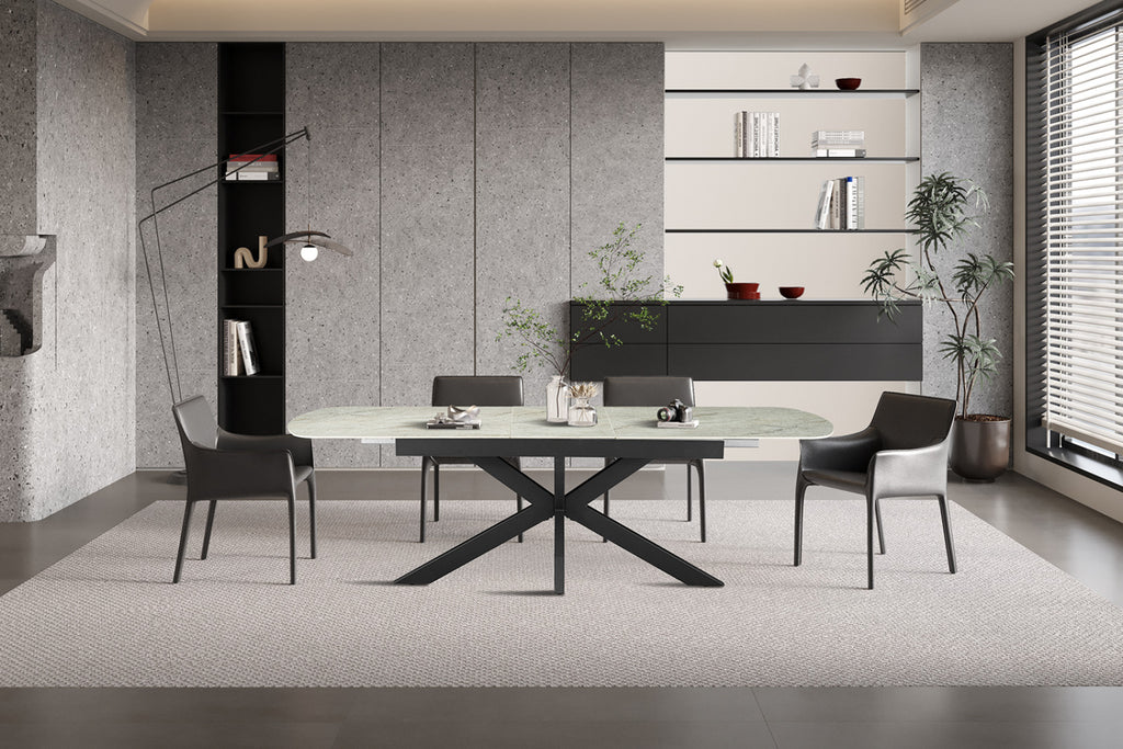 Table extensible Hestia – ovale danoise brillant beige – 180/220 cm