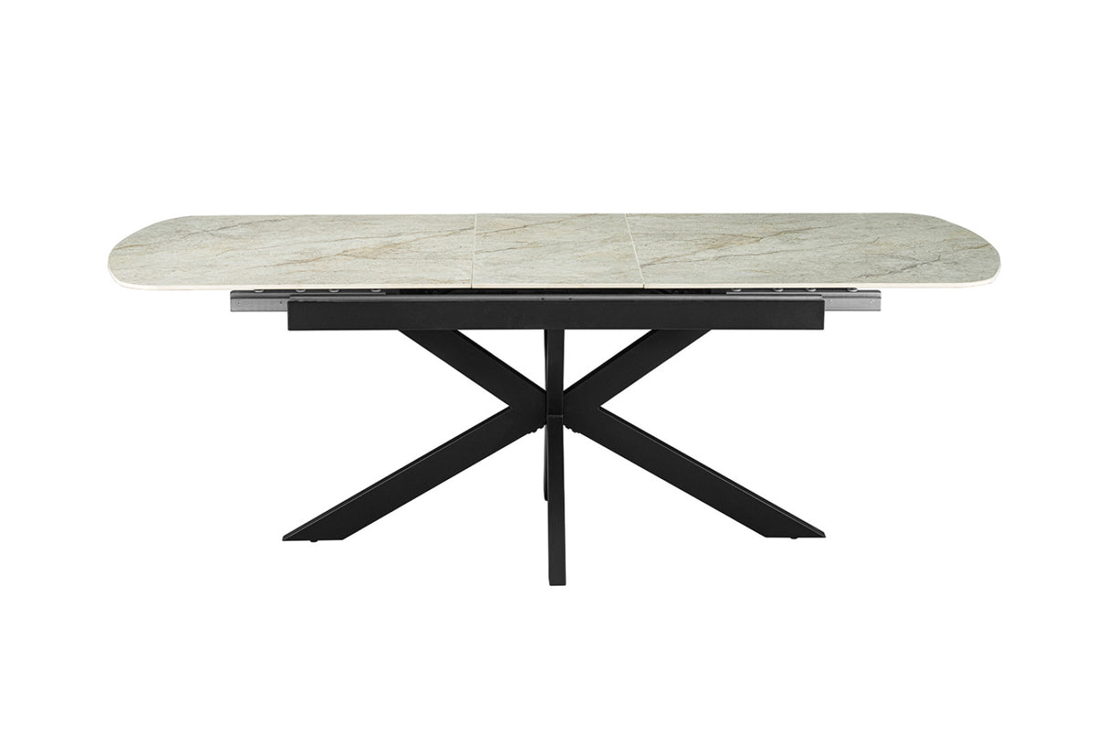 Table extensible Hestia – ovale danoise brillant beige – 180/220 cm