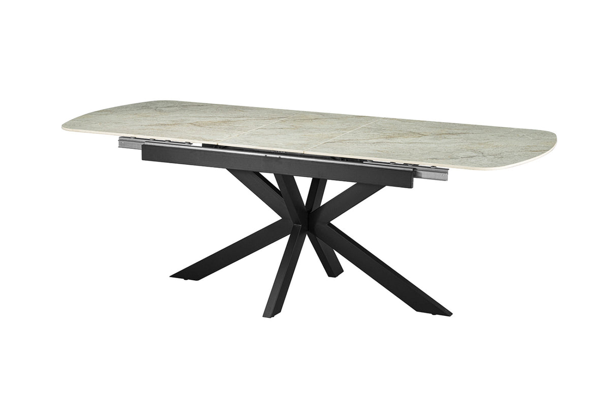Table extensible Hestia – ovale danoise brillant beige – 180/220 cm