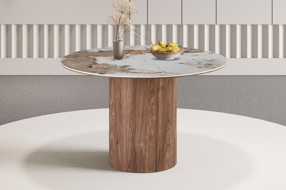 Table Evora – ronde pierre brillante pandora – 120 cm