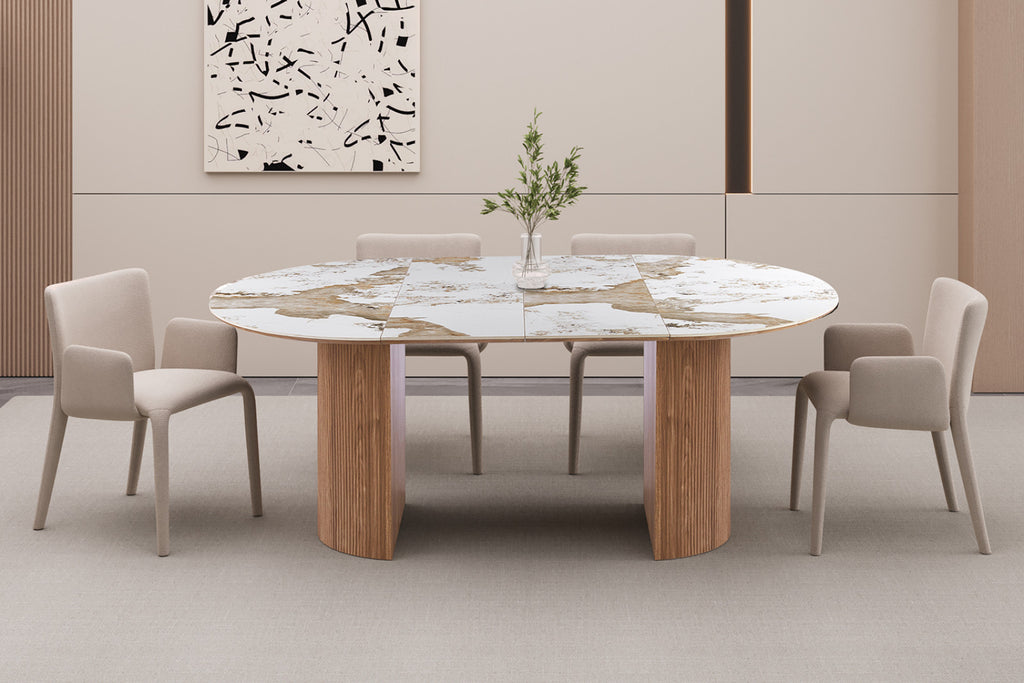 Table extens. Evora – 120, pierre brillante pandora – 160/200 cm