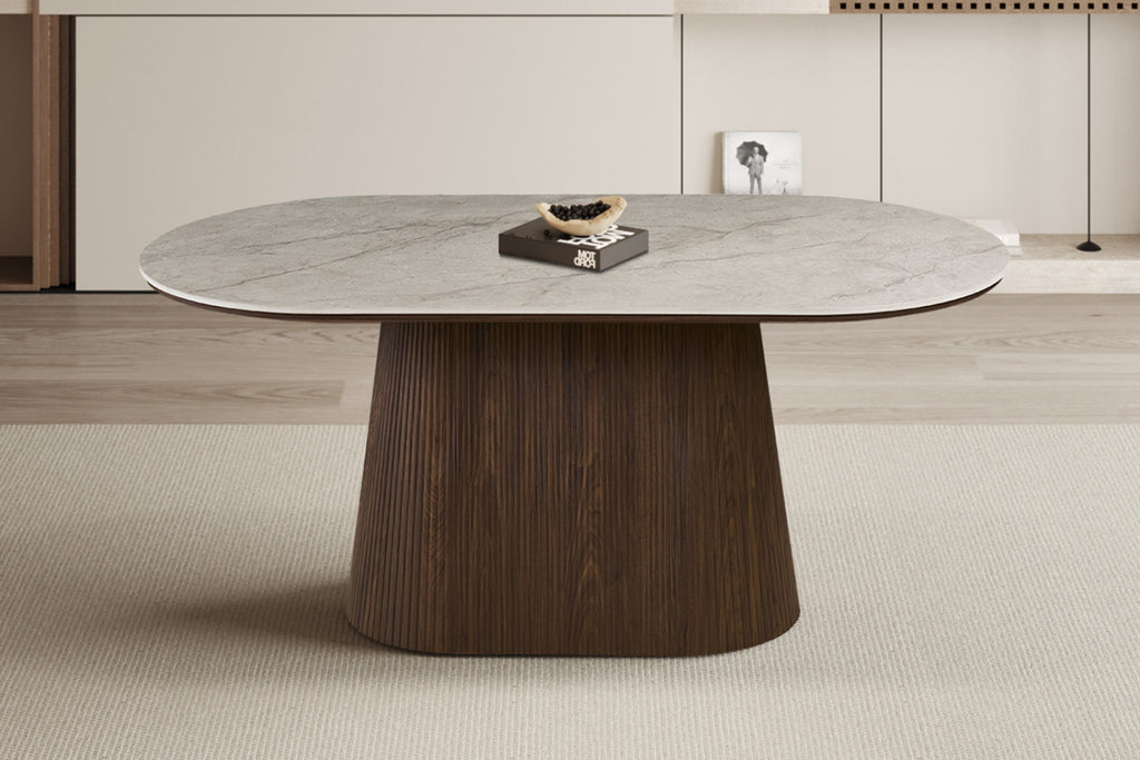 Table Vigo – Chêne foncé · Shakespeare beige