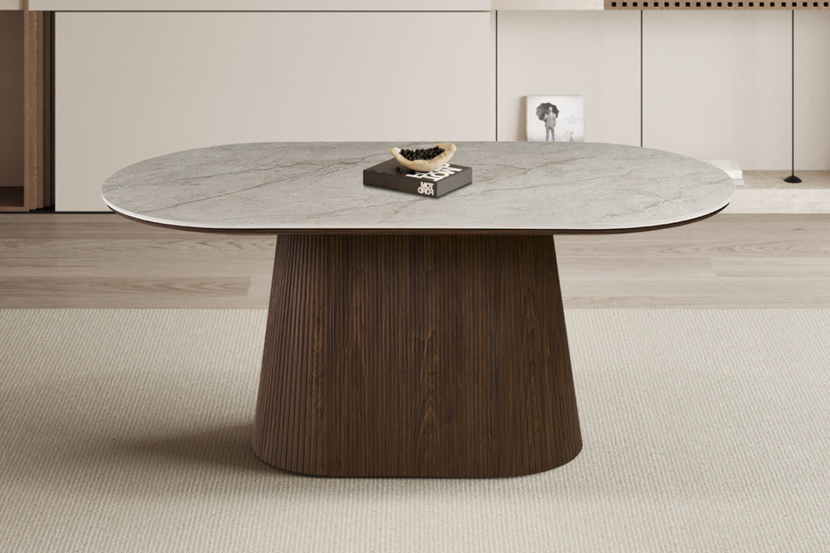 Table Vigo – Chêne foncé · Shakespeare beige