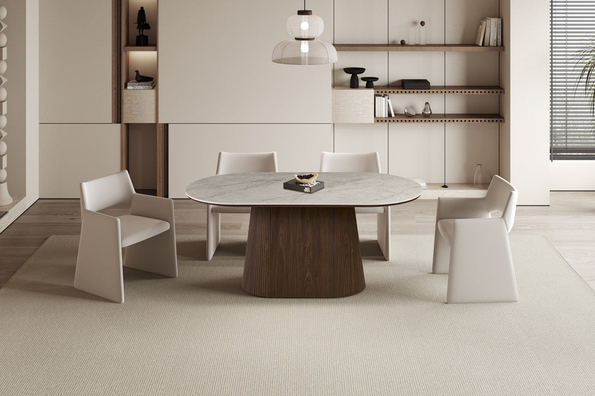 Table Vigo – Chêne foncé · Shakespeare beige