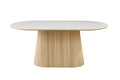 Table Vigo – ovale décor chêne naturel baroque gris – 180 cm