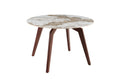 Table Alma – rond pierre brillante pandora, pied noyer – 120 cm