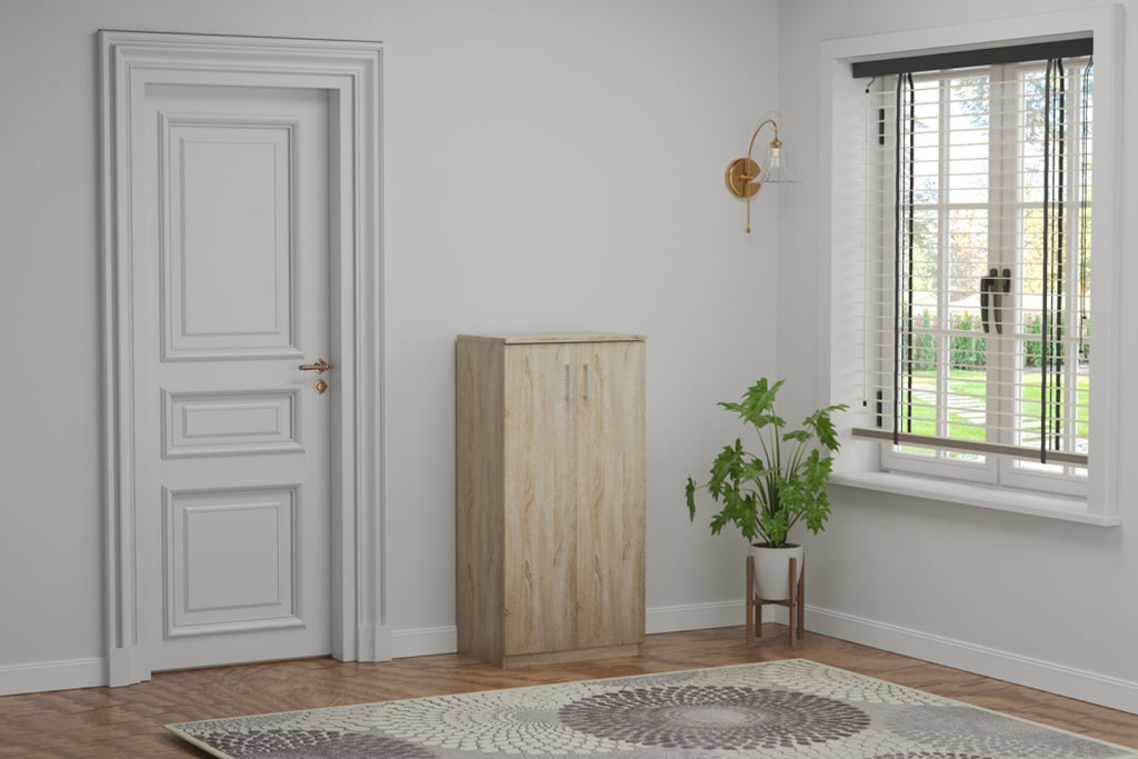 Meuble à chaussures Maurice – 2 portes décor sonoma