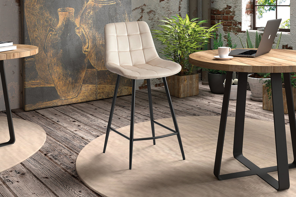 Chaise de comptoir Juta – Beige – vue 3