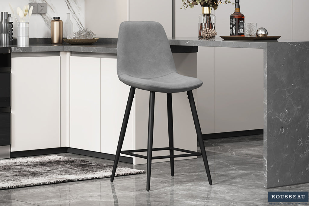 Lot de 2 chaises de comptoir Boy – Gris