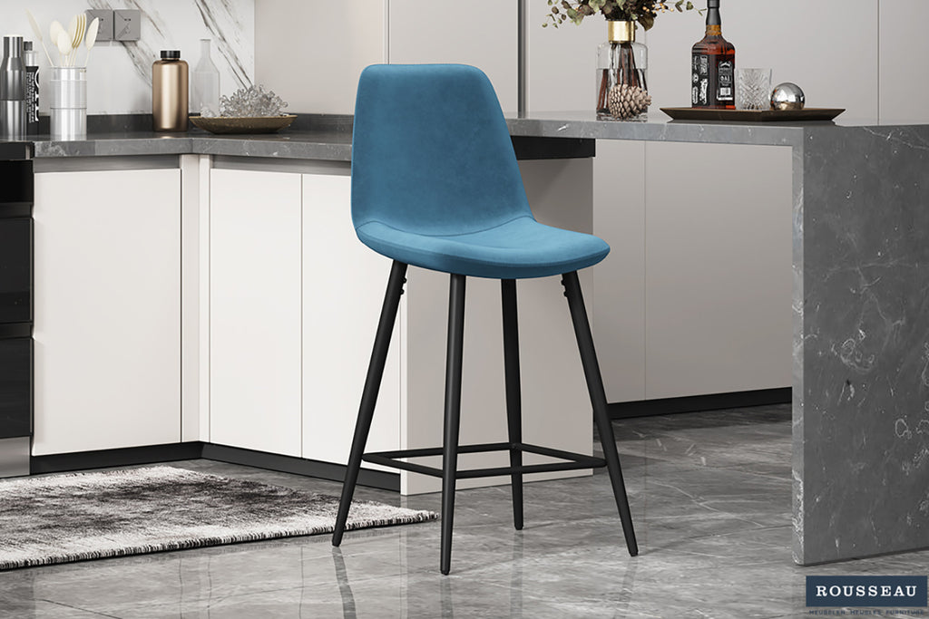 Lot de 2 chaises de comptoir Boy – Bleu clair