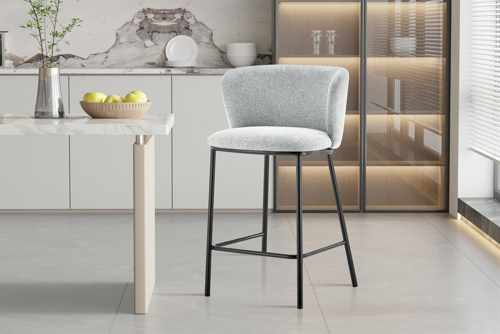 Chaise de comptoir Arthur – Gris clair – vue 3