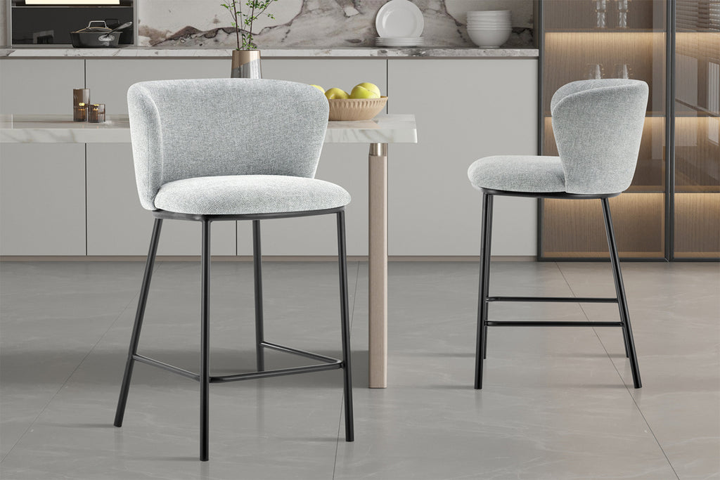 Chaise de comptoir Arthur – Gris clair – vue 2