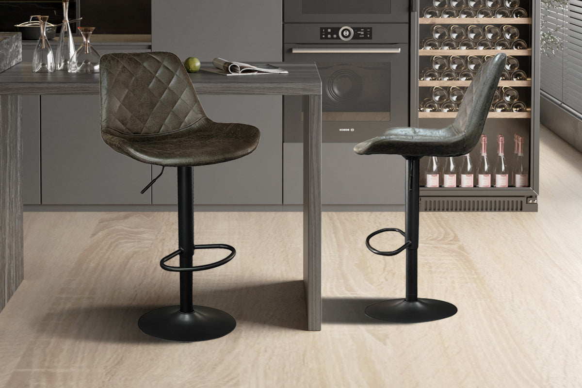 Lot de 2 tabourets de bar Madrid – Brun foncé