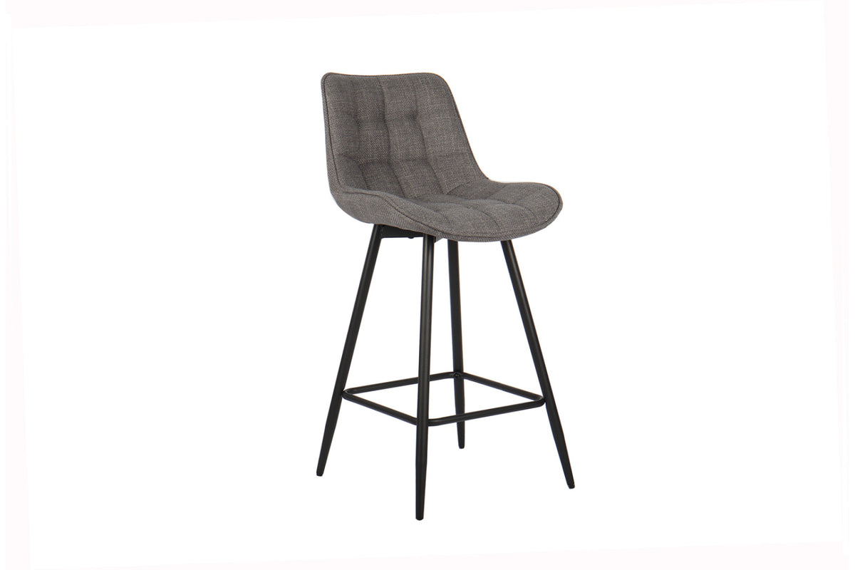 Chaise de comptoir Ariba – tissu gris