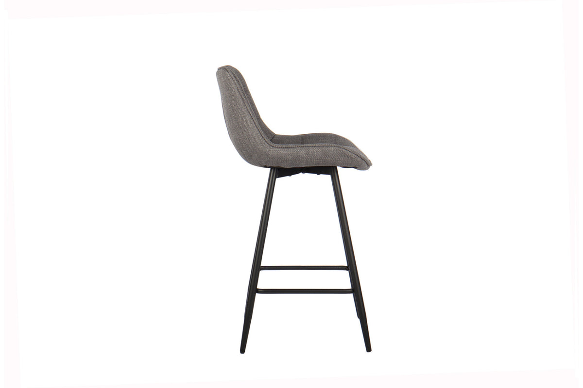 Chaise de comptoir Ariba – tissu gris