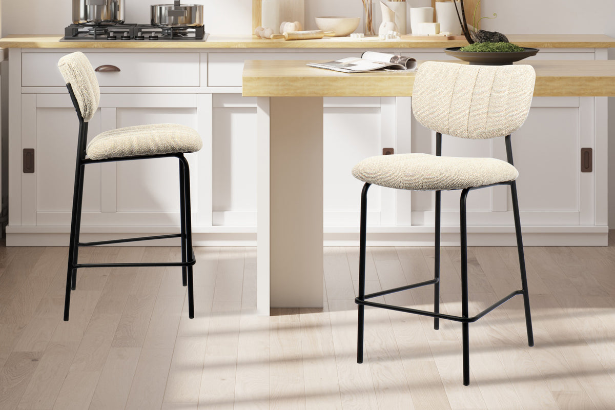Lot de 2 chaises de comptoir Antura – Beige