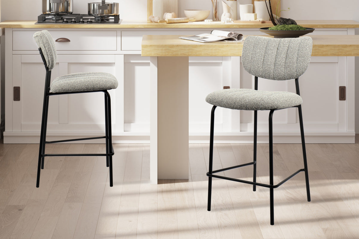Lot de 2 chaises de comptoir Antura – Gris clair