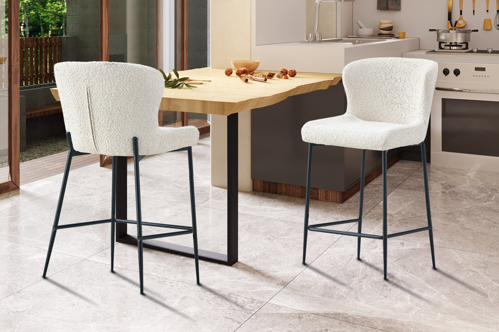 Lot de 2 chaises de comptoir Lisa – Écru