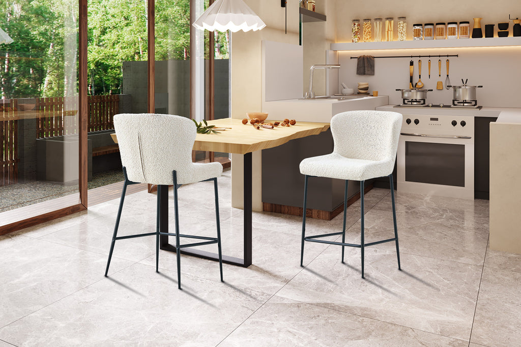 Lot de 2 chaises de comptoir Lisa – Écru
