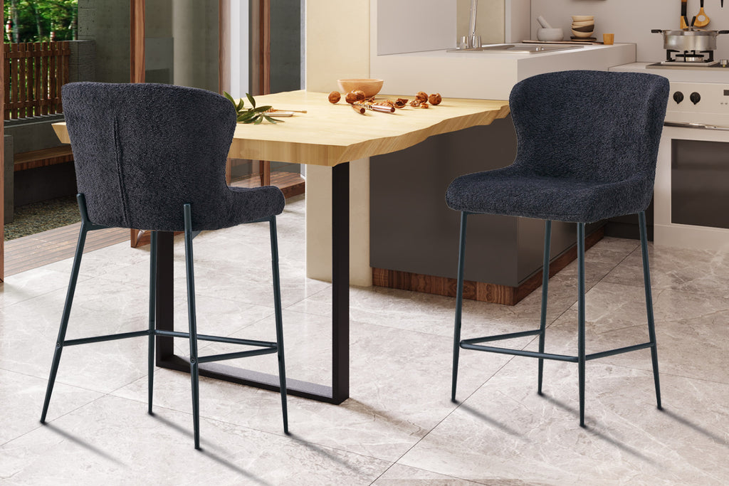 Lot de 2 chaises de comptoir Lisa – Gris foncé