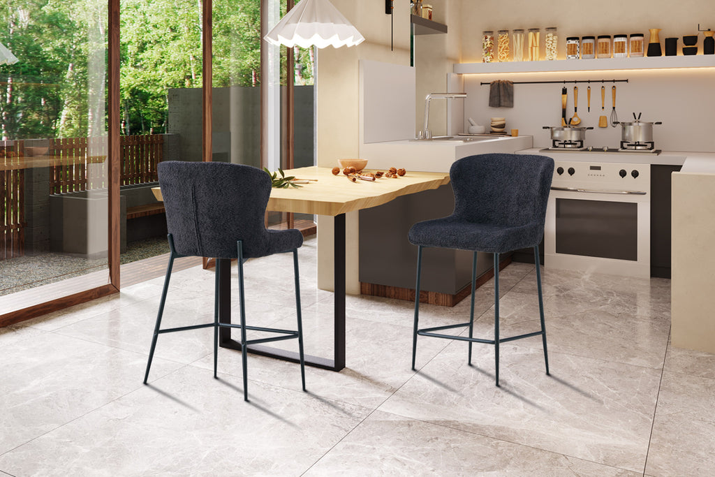 Lot de 2 chaises de comptoir Lisa – Gris foncé