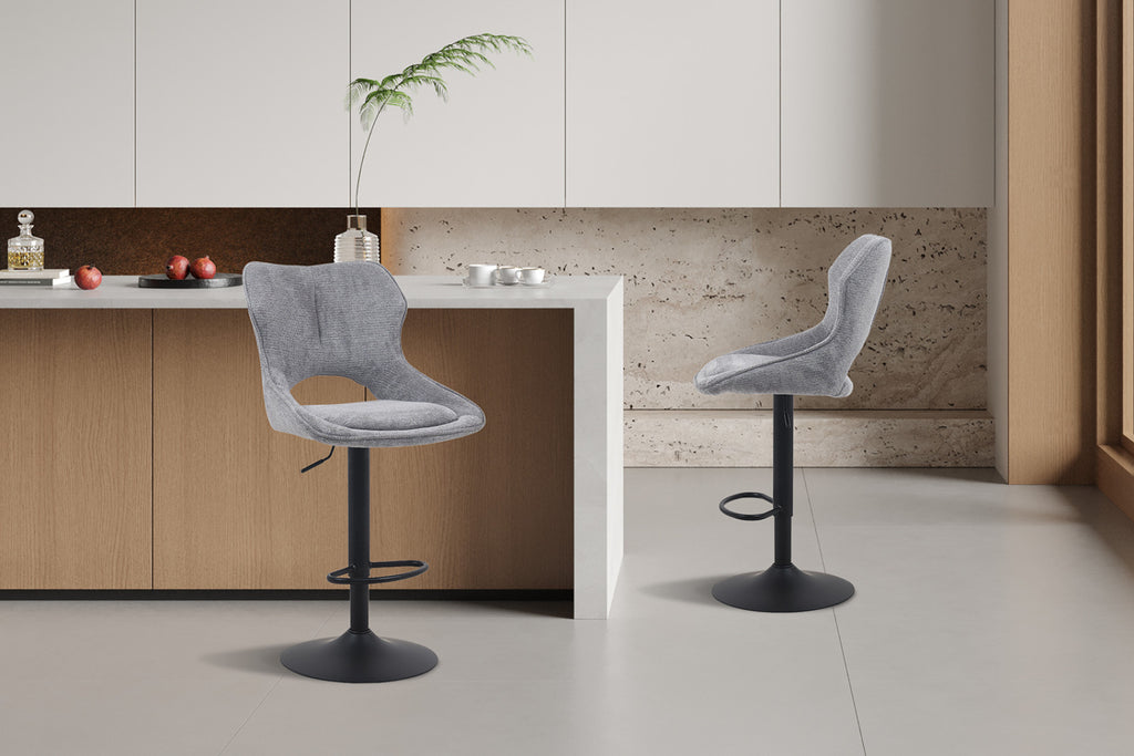Lot de 2 chaises de bar Mori – Gris foncé