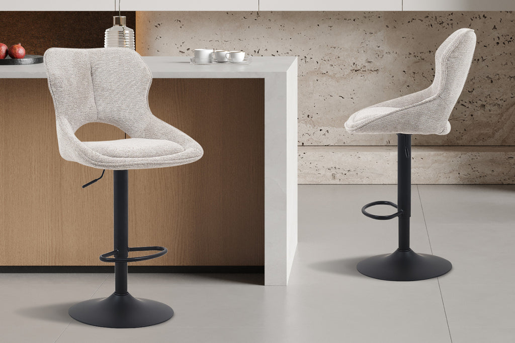Lot de 2 chaises de bar Mori – Gris clair