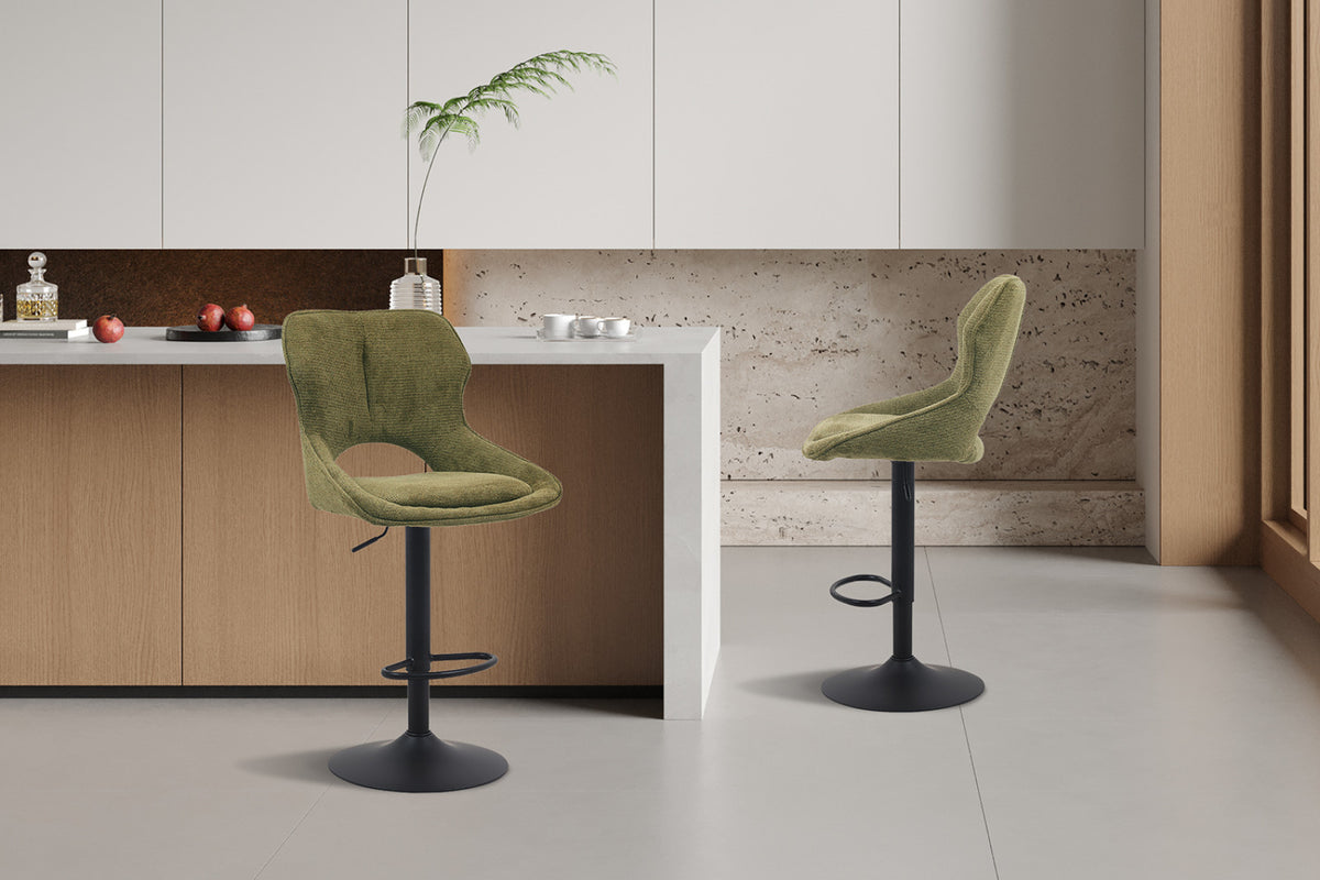 Lot de 2 chaises de bar Mori – Vert
