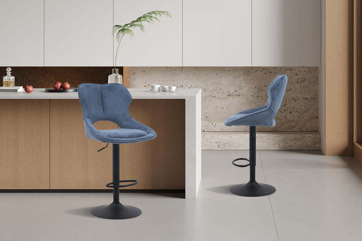 Chaise de bar Mori – tissu bleu