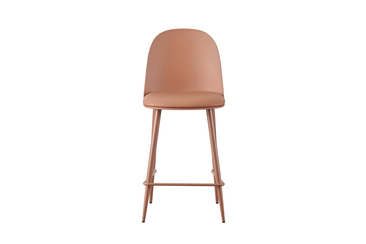 Chaise de comptoir Jasmin – assise coussin terracotta