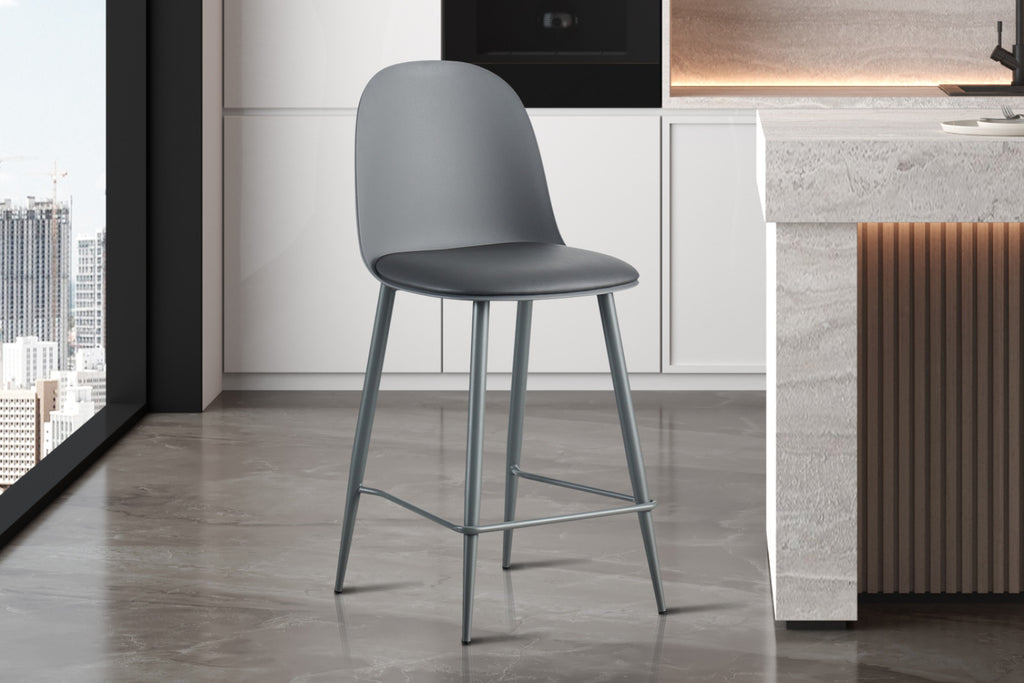 Lot de 2 chaises de comptoir Jasmin – Gris