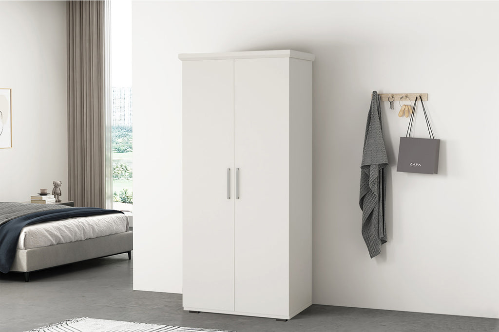 Armoire Mike – Blanc – 2 portes – 80 × 183 cm