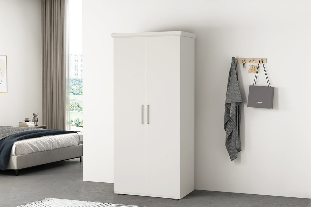 Armoire Mike – Blanc – 2 portes – 80 × 183 cm