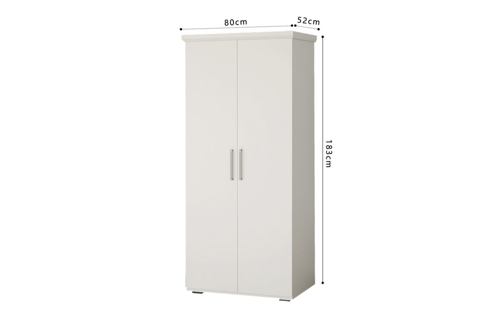 Armoire Mike – Blanc – 2 portes – 80 × 183 cm