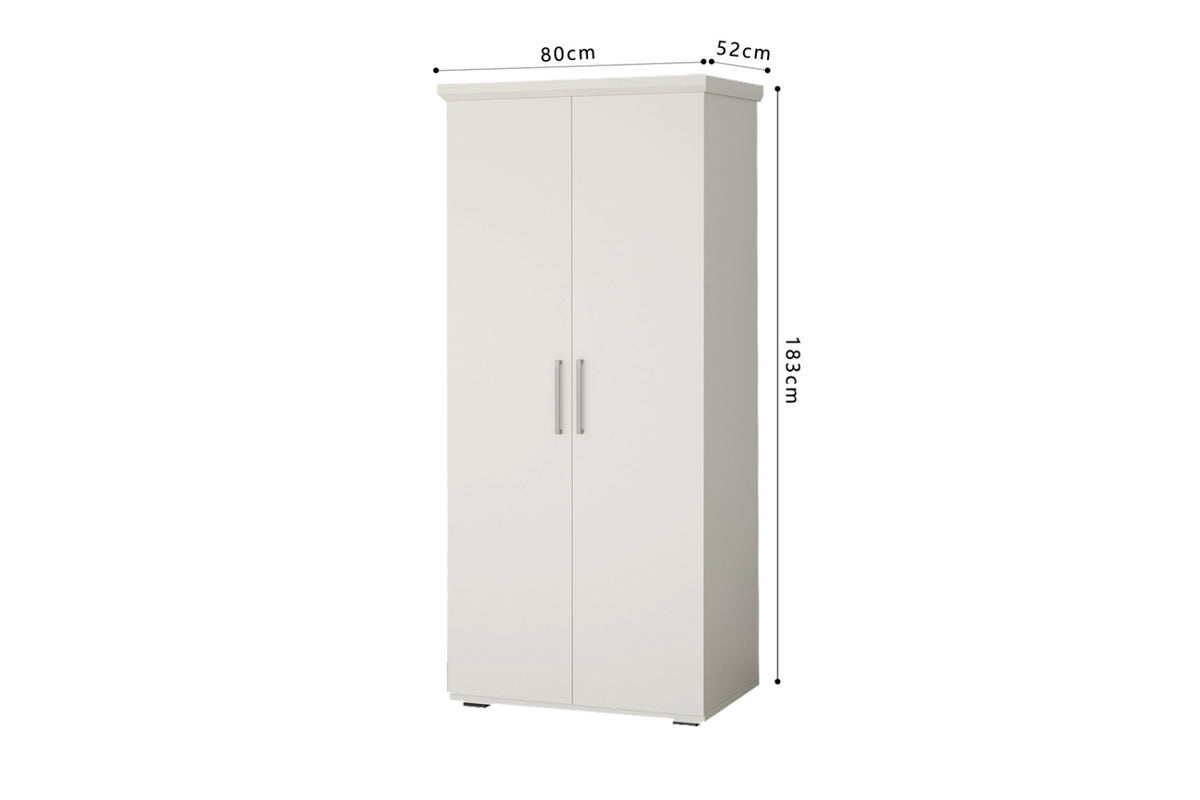 Armoire Mike – Blanc – 2 portes – 80 × 183 cm