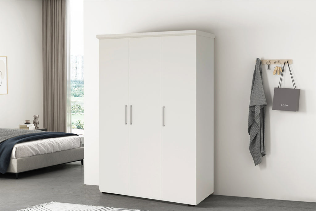 Armoire Mike – Blanc – 3 portes – 120 × 183 cm