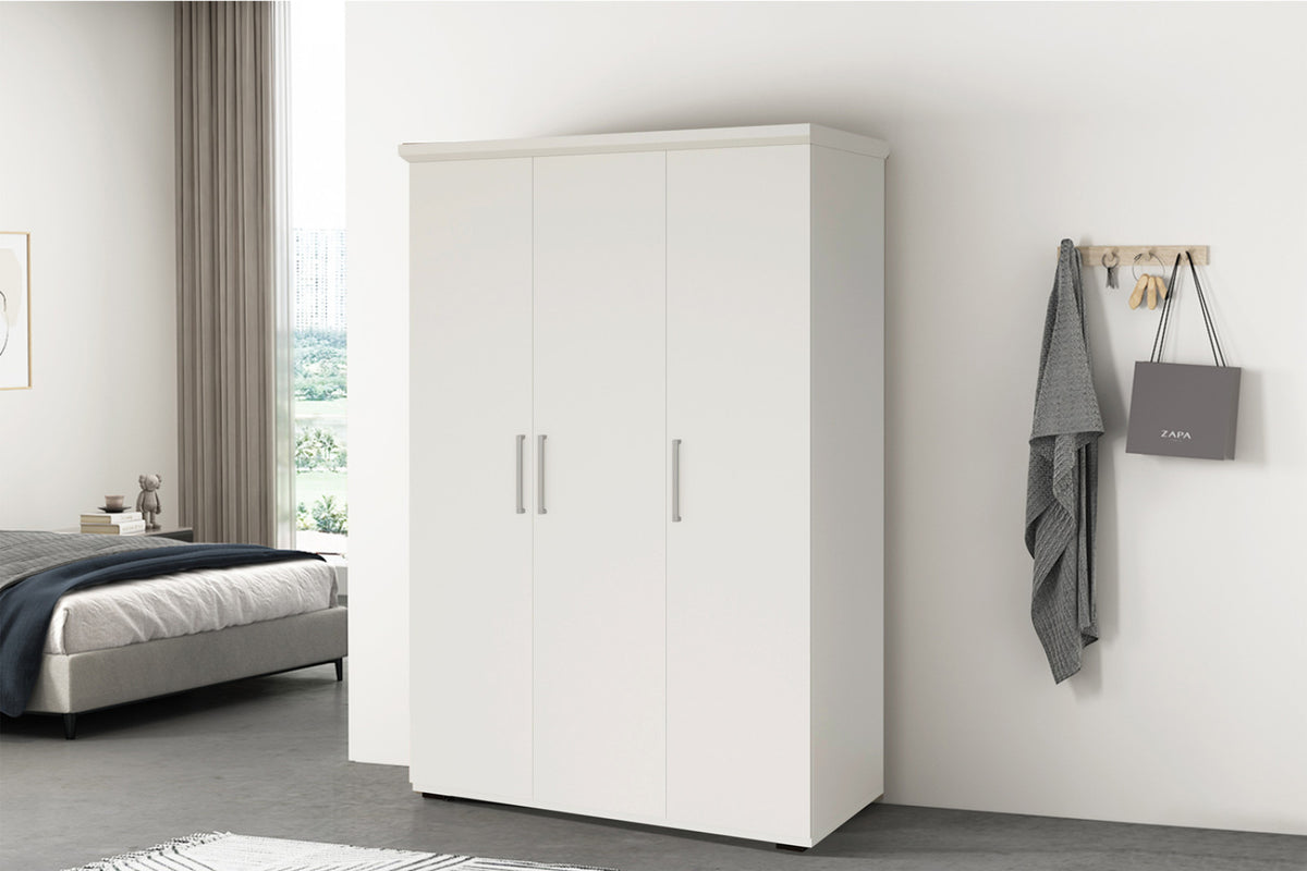 Armoire Mike – Blanc – 3 portes – 120 × 183 cm