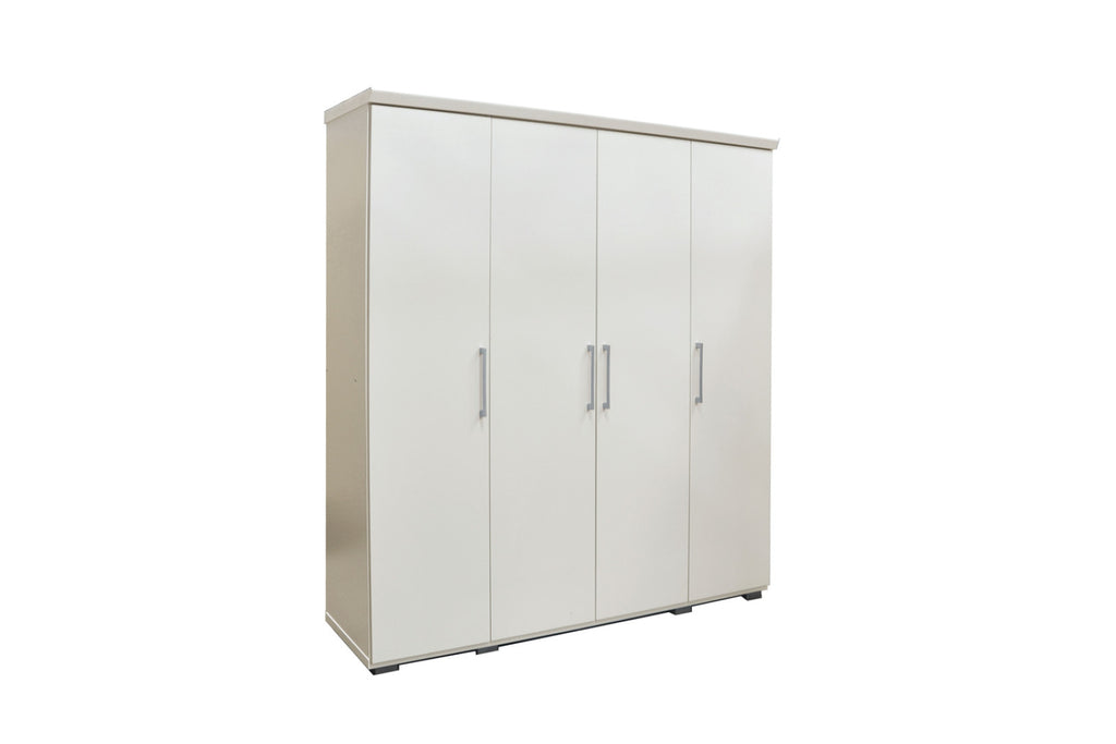 Armoire Mike – Blanc – 4 portes – 160 × 183 cm