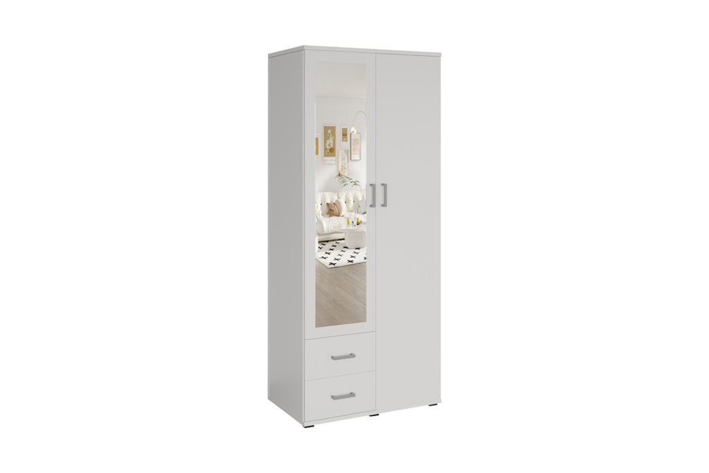 Armoire Marc – Blanc – 2 portes – 80 × 185 cm