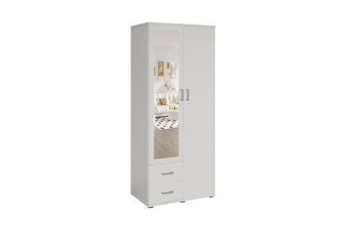 Armoire Marc – Blanc – 2 portes – 80 × 185 cm