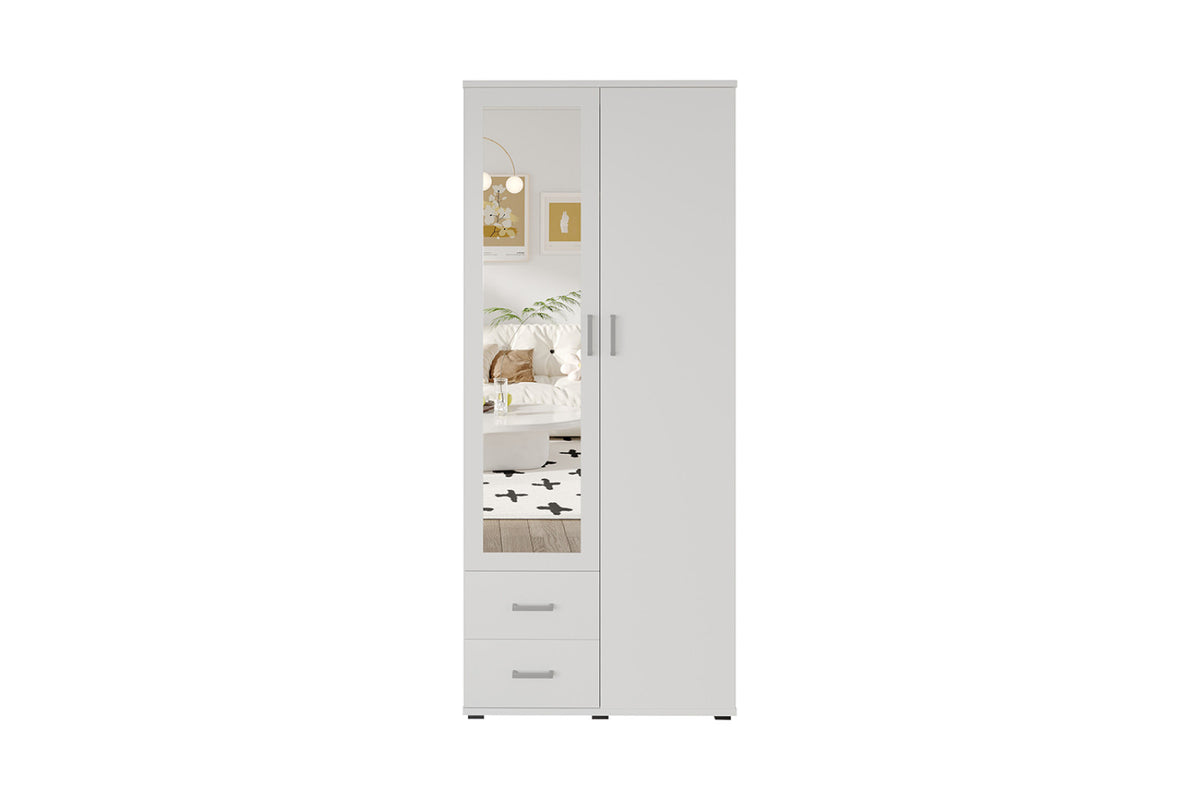 Armoire Marc – Blanc – 2 portes – 80 × 185 cm