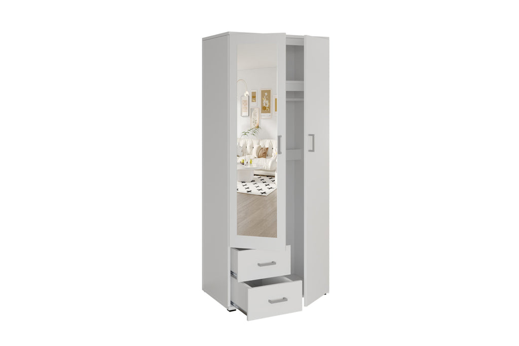 Armoire Marc – Blanc – 2 portes – 80 × 185 cm