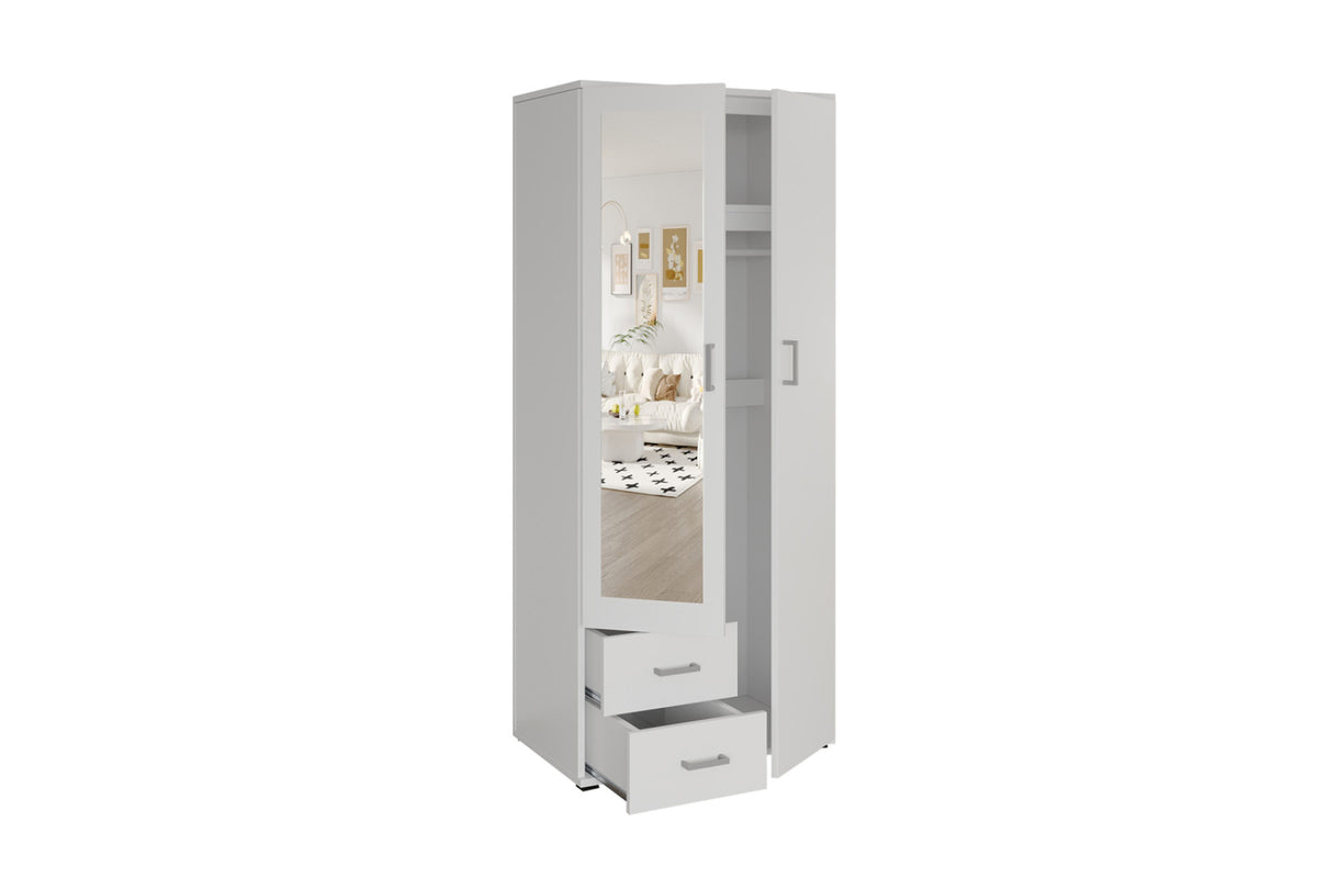 Armoire Marc – Blanc – 2 portes – 80 × 185 cm