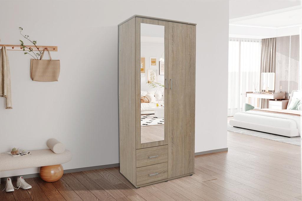 Armoire Marc – Sonoma – 2 portes – 80 × 185 cm