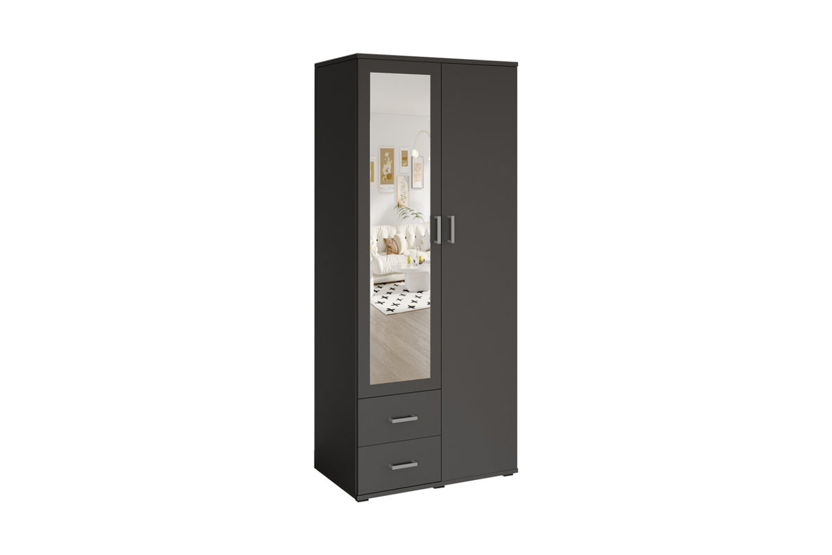 Armoire Marc – Gris foncé – 2 portes – 80 × 185 cm