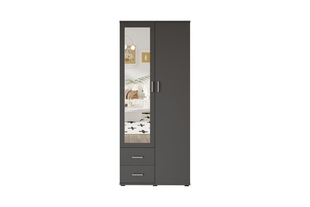 Armoire Marc – Gris foncé – 2 portes – 80 × 185 cm