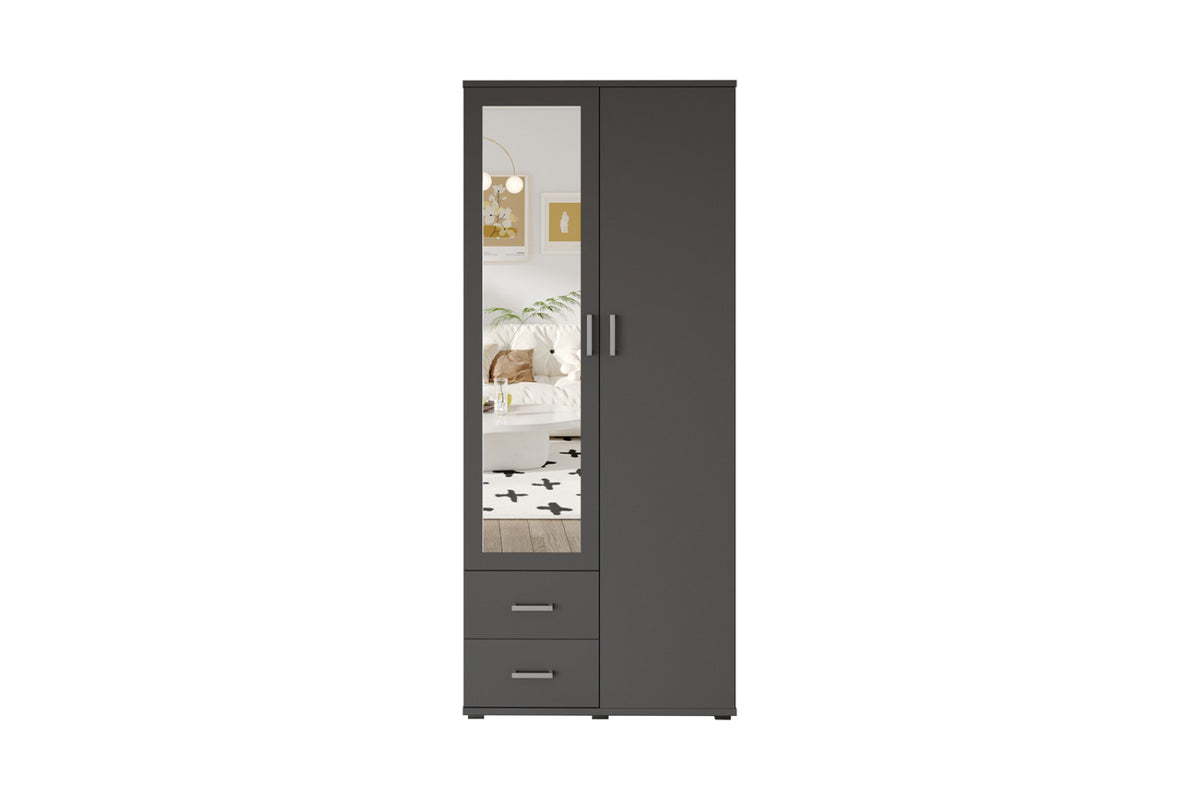 Armoire Marc – Gris foncé – 2 portes – 80 × 185 cm
