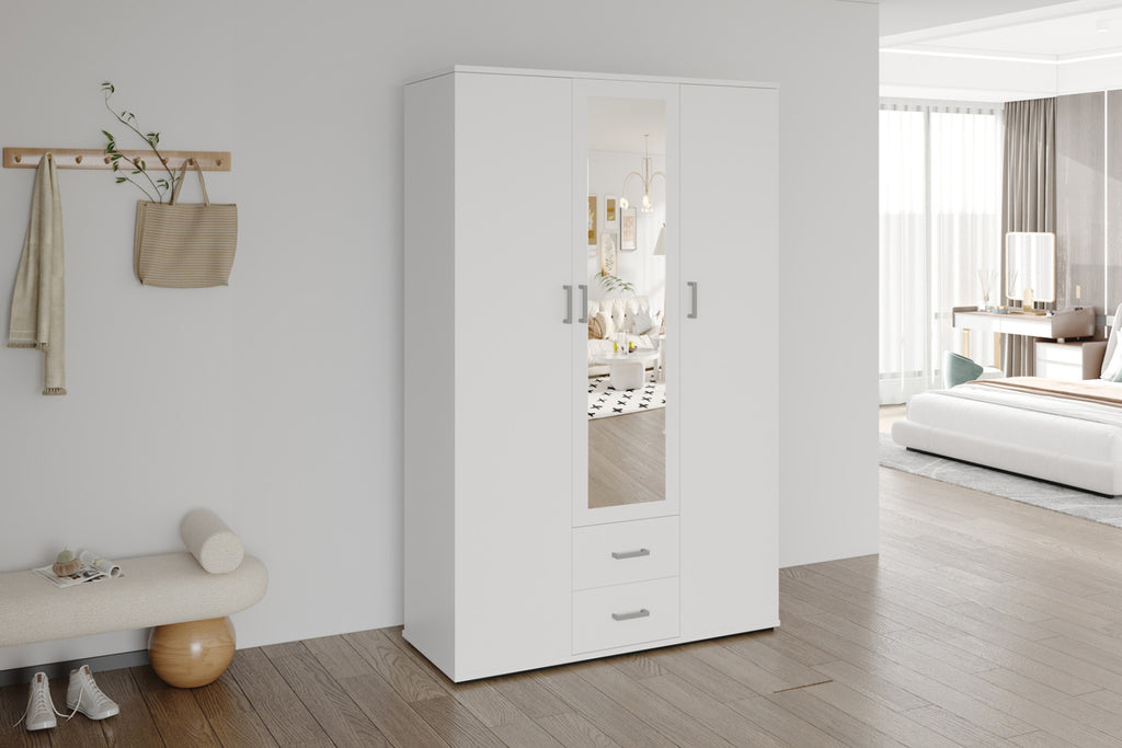 Armoire Marc – Blanc – 3 portes – 120 × 185 cm