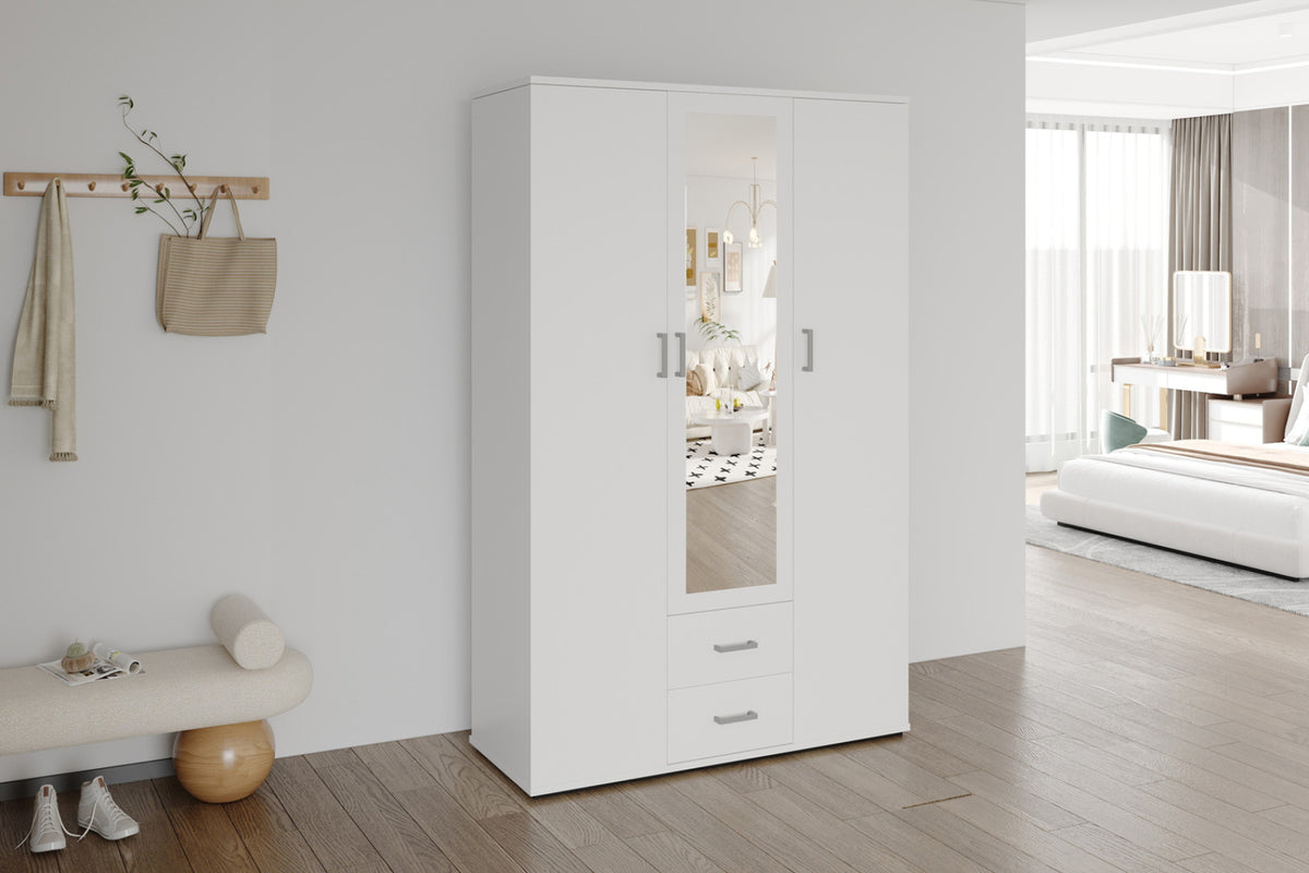 Armoire Marc – Blanc – 3 portes – 120 × 185 cm