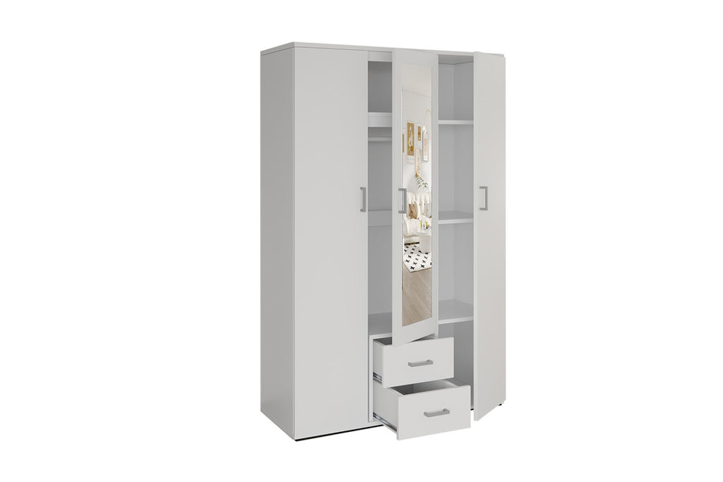 Armoire Marc – Blanc – 3 portes – 120 × 185 cm
